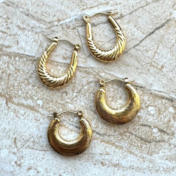 Fashion Gold Earrings Jewelry Pack of 2 - Picture 3 of 5